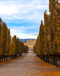 Il palazzo di Schoenbrunn in autunno luoghi di Sisi a Vienna