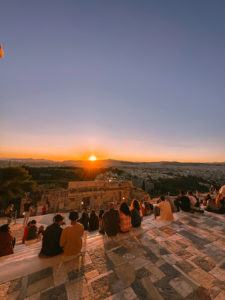 tramonto dall'acropoli di atene