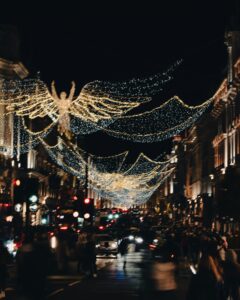 Regents Street Luci e decorazioni natalizie Londra